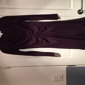 Long sleeve dress, v neck with draping